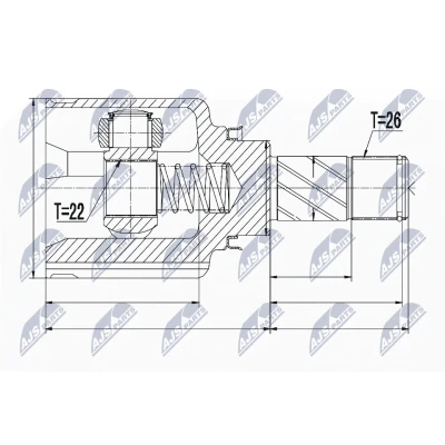 Immagine di NTY NPW RE 050 Kit Giunto Omocinetico Assale anteriore Sx RENAULT: Kangoo II / Grand Kangoo, DACIA: Sandero I