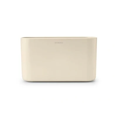 Immagine di Brabantia ReNew Portaoggetti da Lavabo Organizzatore per Lavandino Adatto come Portaspazzolino Base Antigraffio Facile Pulire Resistente alla Corrosione Soft Beige 20 x 10 11 cm
