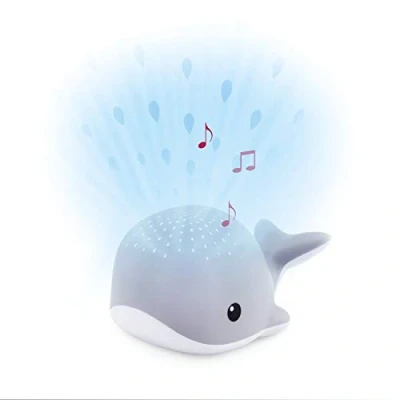 Immagine di ZAZU Wally The Whale Projector Proiettore di luce per bambini con melodie rilassanti, battito cardiaco, suono oceano o musica lounge, volume variabile, sensore pianto, spegnimento automatico
