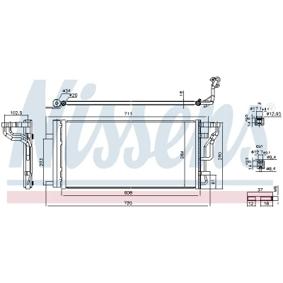 Immagine di NISSENS 941289 Condensatore con essiccatore Alluminio 608 R 134a