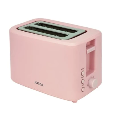 Immagine di JOCCA Tostapane 2 Fette Rosa 7 Livelli di Tostatura Funzione Scongelamento, Riscaldamento e Annullamento Raccoglitore Briciole Ampie Fessure per Diversi Tipi Pane 700W