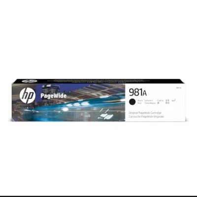 Immagine di HP 981A J3M71A, Cartuccia Originale da 6000 Pagine, Capacità Standard, Compatibile con le Stampanti PageWide Serie Enterprise Color 556 e Flow MFP 586z, Nero