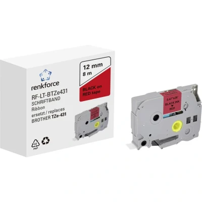 Immagine di Cassetta nastro Renkforce RF LT BTZe431 Compatibile sostituisce Brother TZe 431 12 mm Colore Nastro: Rosso carattere: Nero 8 m