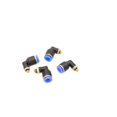 Immagine di Raccordo a innesto ad angolo pneumatico 90 M5 su 6 mm, 4 connettori push in aria compressa (M5 mm)