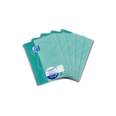 Immagine di Oxford Quaderno scolastico, confezione da 5 pezzi, DIN A5, a pois, colore: verde