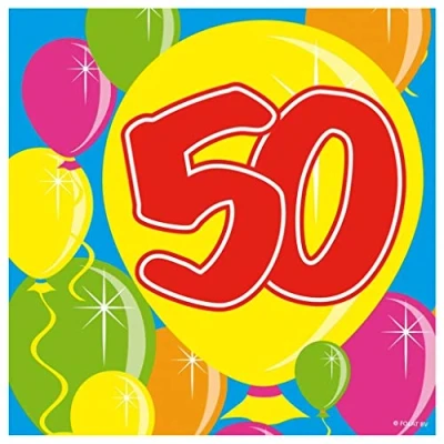 Immagine di Tovaglioli 50 anni con palloncini 25 x cm