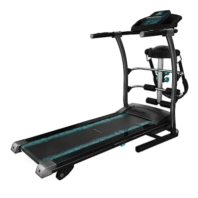 Immagine di Cecotec Tapis roulant pieghevole DrumFit WayHome 1400 Runner Vibratore. 1500 W, cintura massaggiante, manubri e barre di gommapiuma, 1 14 km/h, 12 programmi, superficie corsa 123x40 cm