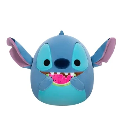 Immagine di Squishmallows SQDI00749 Stitch con anguria, 35 cm, peluche ufficiale Jazwares