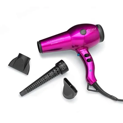 Immagine di Diva Pro Styling Ultima 5000 Asciugacapelli Professionale Con Condizionamento Ionico, 2200 W, Rosa 1 Unità