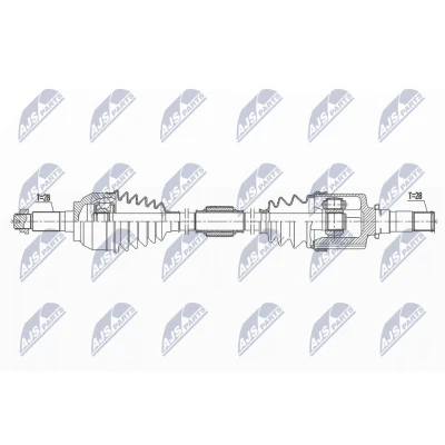 Immagine di NTY NPW MZ 062 Albero motore / Semiasse Assale anteriore Sx 639mm MAZDA: 5