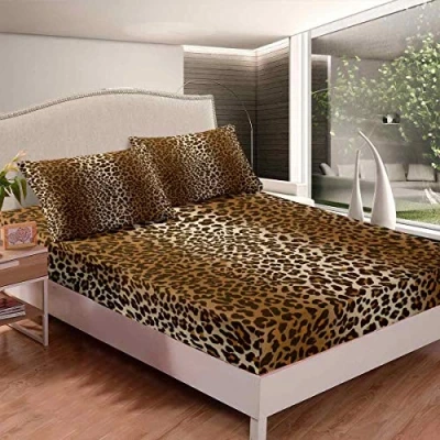 Immagine di set di lenzuola con stampa leopardata ghepardo stampato biancheria da letto per ragazze donne animali selvatici a lenzuolo angoli fauna selvatica singolo