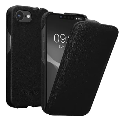 Immagine di kalibri Custodia a Flip Ultra Slim compatibile con Apple iPhone 16e Pelle protettiva Case in nero