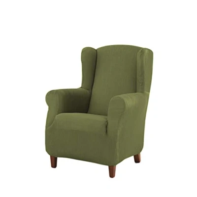 Immagine di Estoralis Berta Copripoltrona Elasticizzate, Tessuto, Verde, Poltrona con Orecchie
