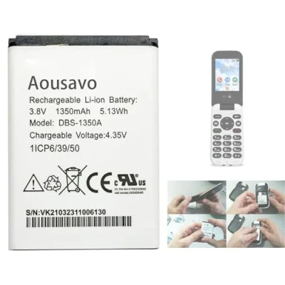Immagine di Aousavo DBS 1350A DBX batteria di ricambio compatibile con Doro 7050,Doro 7060,Doro 7070 1ICP6/39/50 7030,Doro 7031,Doro 7080