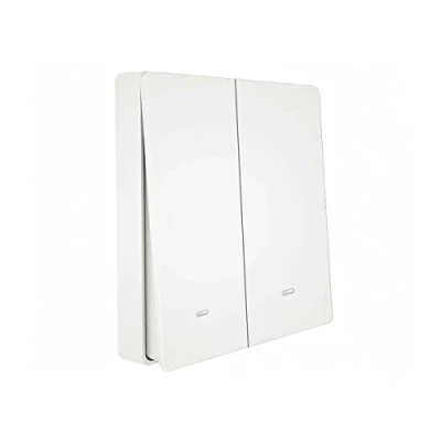 Immagine di Interruttore Da Parete Senza Fili, WiFi + RF 433, Attacco Dove Si Vuole, Compatibile Con Alexa, Switch Wireless per Luci e Apparecchi Elettrici (2 Tasti)