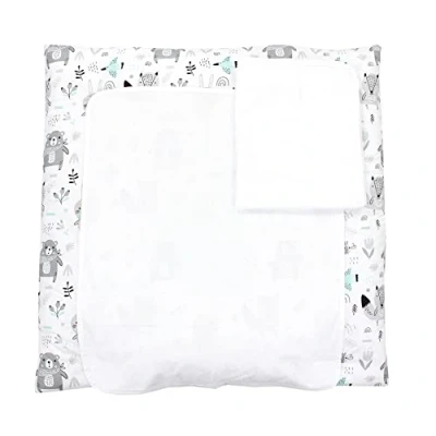 Immagine di TupTam Materassino per Fasciatoio con 2 Stuoie a Spugna ANK019, Orsi/volpi/Menta, 75 x 80 cm