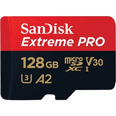 Immagine di SanDisk 128GB Extreme PRO scheda microSDXC + adattatore SD RescuePro Deluxe, fino a 200 MB/s, con prestazioni app A2 UHS I Class 10 U3 V30