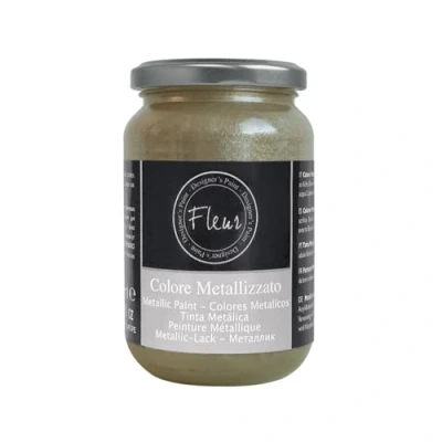 Immagine di FLEUR DESIGNER&#039;S PAINT Colore Metallizzato, 330 ml, F91 Champagne, Base Acqua, ad Alto Contenuto di Pigmenti Metallici Finissimi.