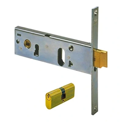 Immagine di CISA 144151700, Serratura da Infilare a Cilindro per Fasce, Frontale con Rivestimento in Zinco, Entrata 70, Ambidestra