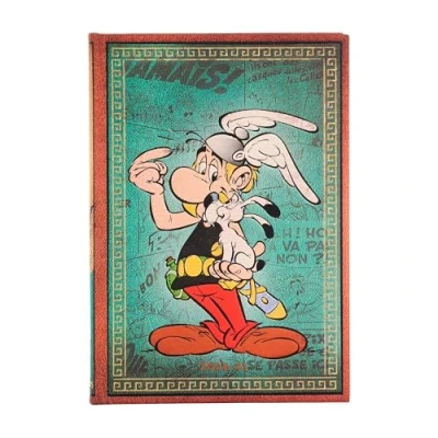 Immagine di Paperblanks Agende 13 Mesi 2025, Asterix il Gallo, Midi, Orizzontale, Chiusura con Fascia Elastica