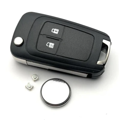 Immagine di Automobile Locksmith Kit con guscio per chiave elettronica pieghevole 2 pulsanti e pila, Opel Insignia Astra Mokka