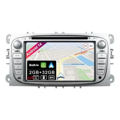 Immagine di BXLIYER Android 14 IPS Autoradio Per Ford Focus Mondeo S MAX Galaxy C 2G+32G Senza fili CarPlay + Auto GRATUITI Camera MIC DAB Volante Fast Boot DSP WIFI 7 Pollici 2 Din