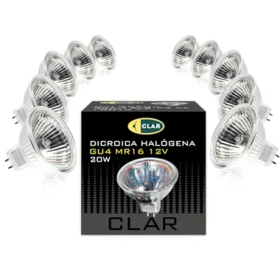 Immagine di CLAR Lampadina 12V 20W, Alogena, Lampade Alogene, Lampada Faretti Alogeni, Faretto 12v, Alogeno, (Pack 10)