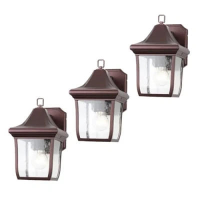 Immagine di Moddeny Lampade da Parete per Esterni Vintage Lampada in Alluminio Marrone Impermeabile antiruggine con Vetro Trasparente Portico Garage Patio