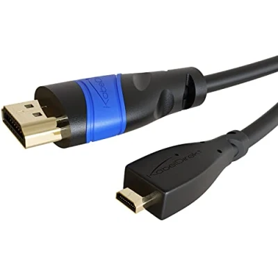 Immagine di KabelDirekt Cavo Micro HDMI, Struttura infrangibile 5m (da HDMI a bidirezionale, 4K@60Hz, Ultra HD, 2.0/1.4, High Speed con Ethernet, per Tablet/Fotocamere/Raspberry Pi, Nero)