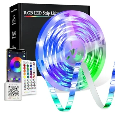 Immagine di PSTAR Striscia Led 20 Metri, Luci per Camera da Letto, Strisce RGB con APP Bluetooth e Telecomando, Sincronizzazione Musicale,App Controllato, Casa, Decorazioni, Cucina, Bar, Festa