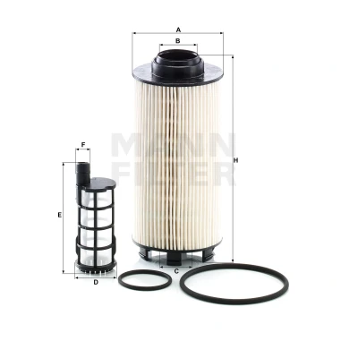 Immagine di MANN FILTER PU 8010/1 2 x filtro Carburante Cartuccia con guarnizione MERCEDES BENZ: ATEGO 3, ACTROS MP4, UNIMOG