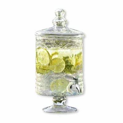 Immagine di LOBERON Dispenser di bevande Lys con rubinetto Incisione artistica nel vetro In soffiato a bocca Capacità ca. 2,5 litri, trasparente