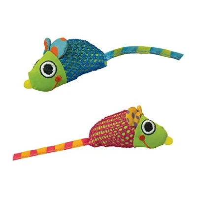 Immagine di Petstages Catnip Chew Mice gioco per gatti di tutte le taglie da masticare con erba gatta salute dentale confezione 2