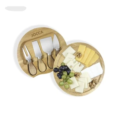 Immagine di JOCCA Set Tavola Formaggi con Coltelli in Acciaio Inox Ideale per Amanti del Formaggio Rotonda diametro 20cm di 4 Perfetto Regalo Originale