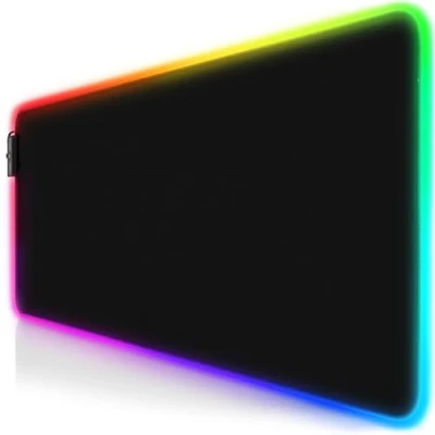 Immagine di CSL Computer Titanwolf Tappetino per mouse da gioco RGB Sottomano a LED 800 x 300 mm XXL Multi Color 11 modalità di illuminazione 7 colori + 4 effetto Nero
