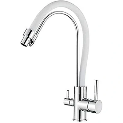Immagine di Ibergrif M22122 3 Rubinetto da Cucina con Bocca Flessibile, Miscelatore lavello Vie per Purificatore Filtro Acqua