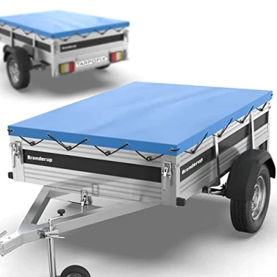 Immagine di Tarpofix® Telo per rimorchio auto 209 x 134 7,5 cm incl. Corda telone Bordo rinforzato e copri in materiale PVC ideale vari modelli di rimorchi da 750 kg FP3