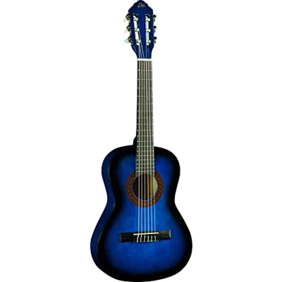 Immagine di EKO GUITARS CS 2 Blue Burst Chitarra Classica Serie Studio, Scala 1/2, Top in Tiglio Laminato, Fasce e Fondo Manico Tastiera Betulla, Custodia Inclusa, Colore