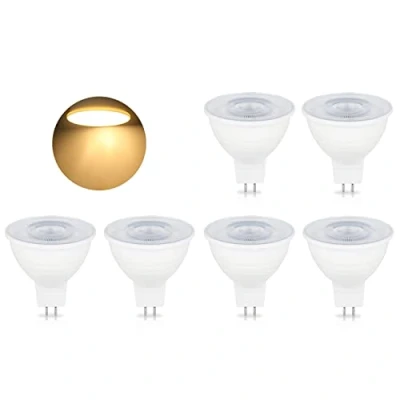 Immagine di Lampadine LED MR16 GU5.3, 5W 500LM Dimmerabile Lampadina spot AC 220 240V, Equivalente per lampada alogena 50W, angolo del fascio 120 (Color : Warm White 3000K, Size 6 PCS)