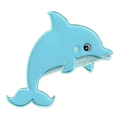 Immagine di PatchMommy Toppa Termoadesiva Delfino Patch Ricamate per Ferro da Stiro o Cucire Toppe Adesive Vestiti, Applicazioni Tessuti Bambini