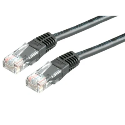 Immagine di Roline 21.15.0535 RJ45 cavo di rete, patch CAT 5e U/UTP 1.00 m Nero 1 pz.