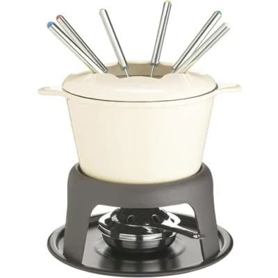 Immagine di MasterClass Set Fonduta in Ghisa (per di Cioccolato, Carne e Formaggio), 21 x 18 cm, Beige
