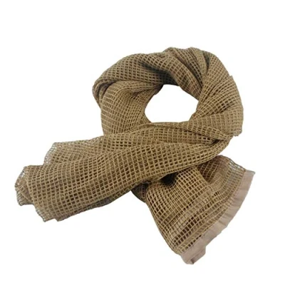 Immagine di XUE Sciarpa a Rete Esercito Tattico Militare Mimetica Net Sciarpe Shemagh per Camuffamento Nascondere Caccia Airsoft Fotografia 180 cm x 90 （Marrone）