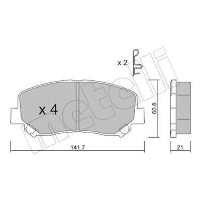Immagine di METELLI 22 0969 1 Kit pastiglie freno con segnalatore acustico usura JEEP: Cherokee V
