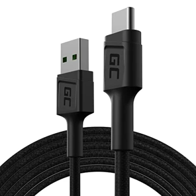 Immagine di Green Cell Cavo USB A C Tipo 1.2m di ricarica nero Compatibile con Samsung Galaxy S23 S22 S21 S20 Ultra S10 S9 S8+ Note 20 10 9 8 Telefoni Android
