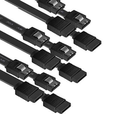 Immagine di BENFEI Cavo SATA III, 6 Confezioni III dati SDD HDD da Gbps diritto con chiusura a scatto Compatibile 45.7cm per SATA, SSD, driver CD, masterizzatore Nero