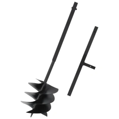 Immagine di vidaXL Trivella per Terreno con Maniglia Robusto Manuale Giardino Piantapali Viti Trapano a Terra Foraggio 200 mm in Acciaio Nero