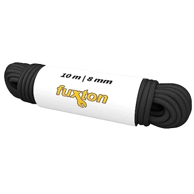 Immagine di fuxton corda elastica 8 mm 10 m nero, elastico (corda di espansione, banda elastica, gomma, per teloni, tensionamento, copertura piscina)