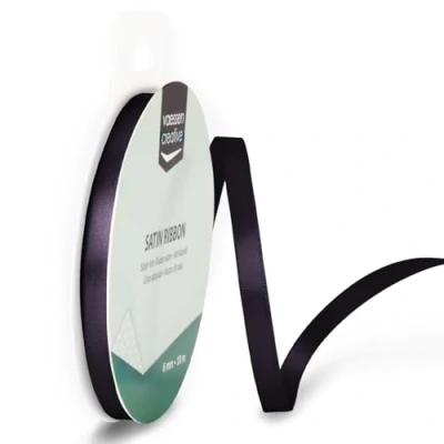 Immagine di Iris Ohyama Ribbon Lyon Wired Nastro di Raso, Grigio (Antracite), 6 mm x 10 m, unità