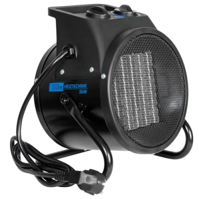 Immagine di Güde Riscaldatore elettrico GEH 3000 P (3000 W di potenza riscaldamento, 2 livelli riscaldamento (2000/3000 W) + funzione ventilatore, 238 m3/h max. del elemento riscaldante